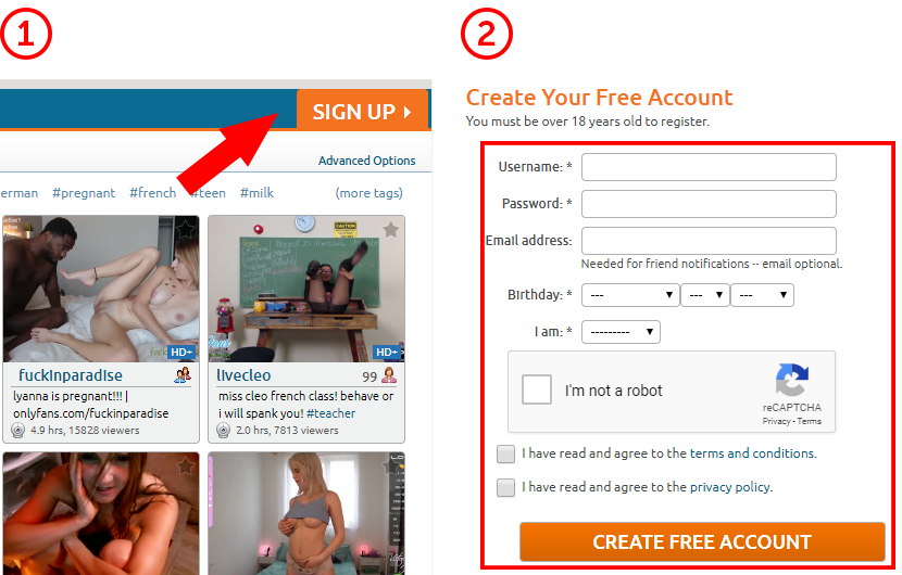 Free Chaturbate Tokens - Create Account