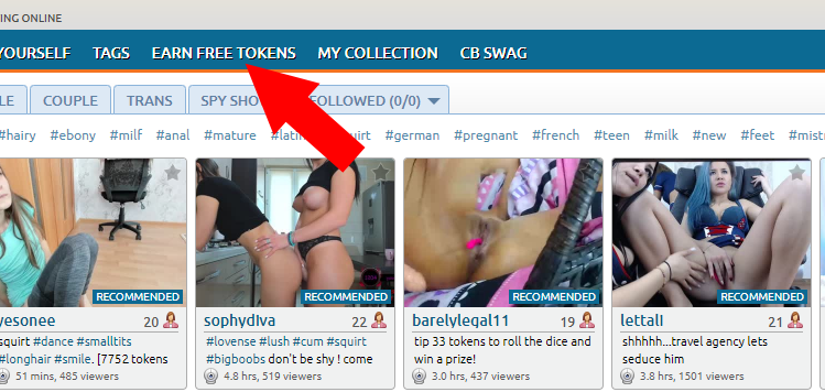 Free Chaturbate Tokens - Go to Earn Free Tokens